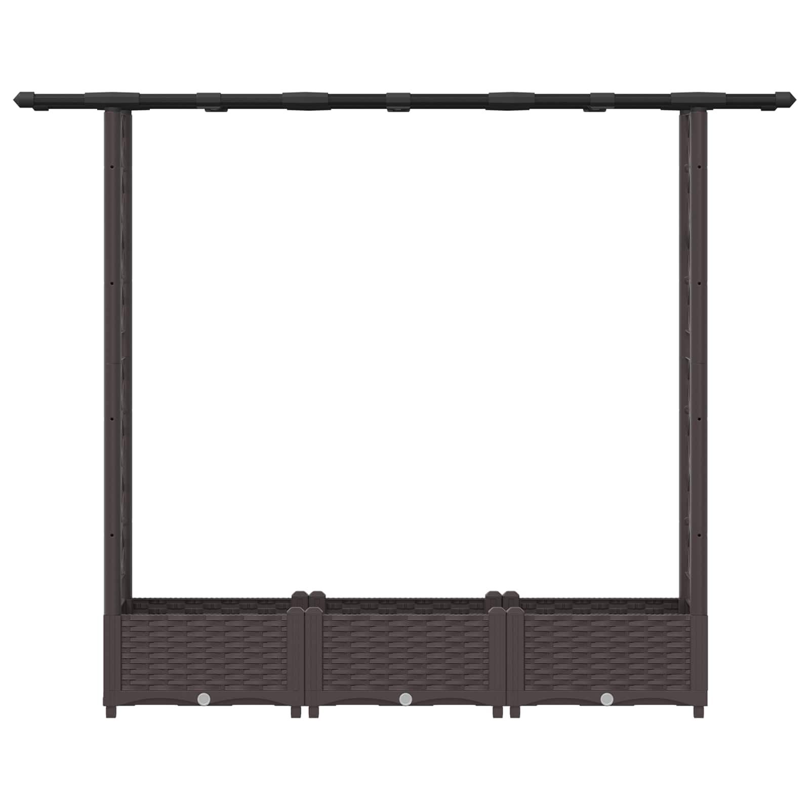 vidaXL Podniesione łóżko z kratką i dachem brązowy 164 x 40 x 121 cm