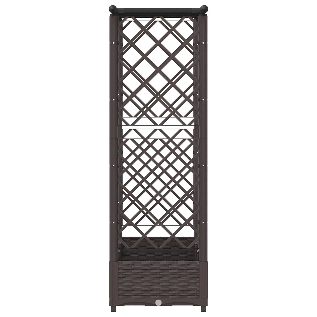vidaXL Podniesione łóżko z kratką i dachem brązowy 164 x 40 x 121 cm