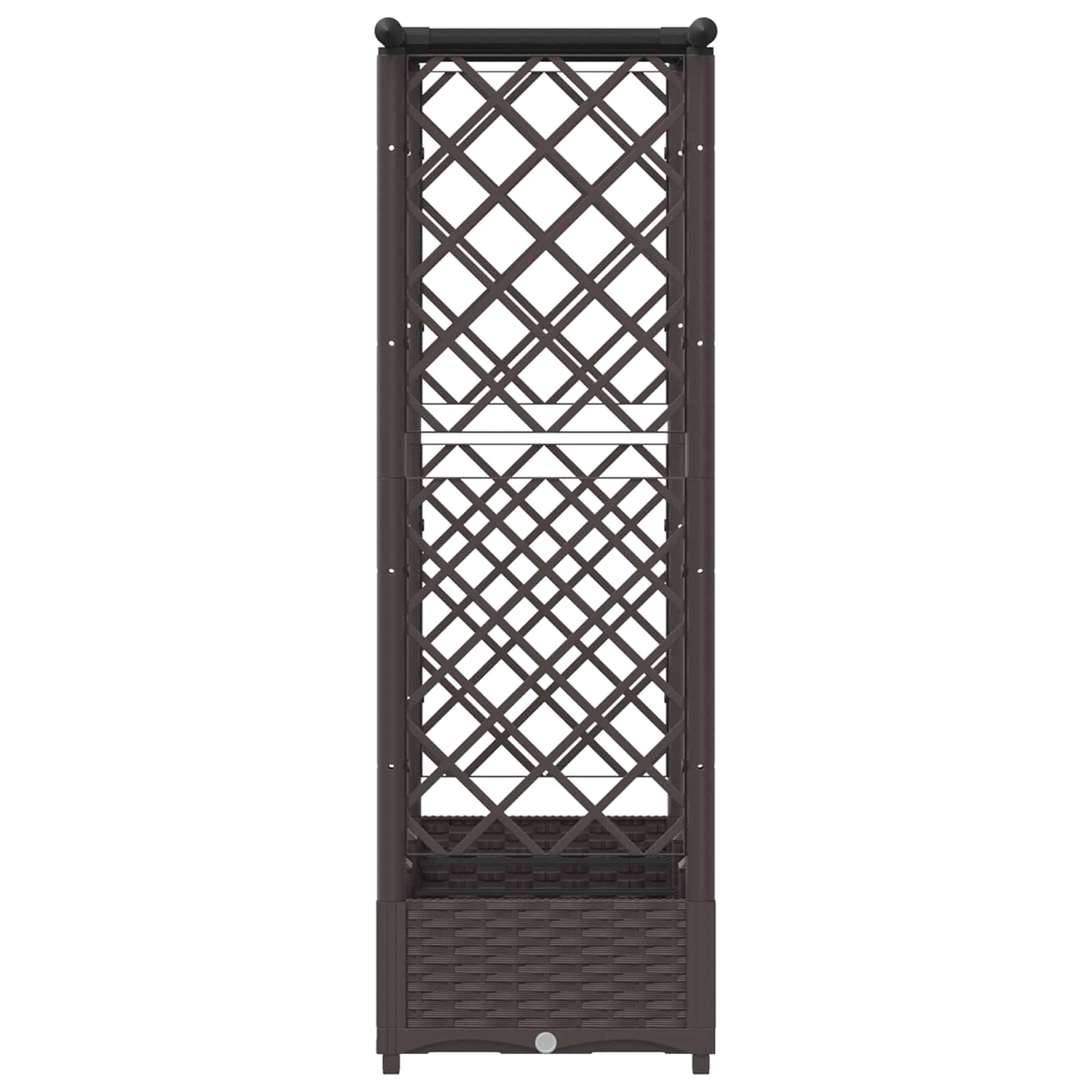 vidaXL Podniesione łóżko z kratką i dachem brązowy 164 x 40 x 121 cm