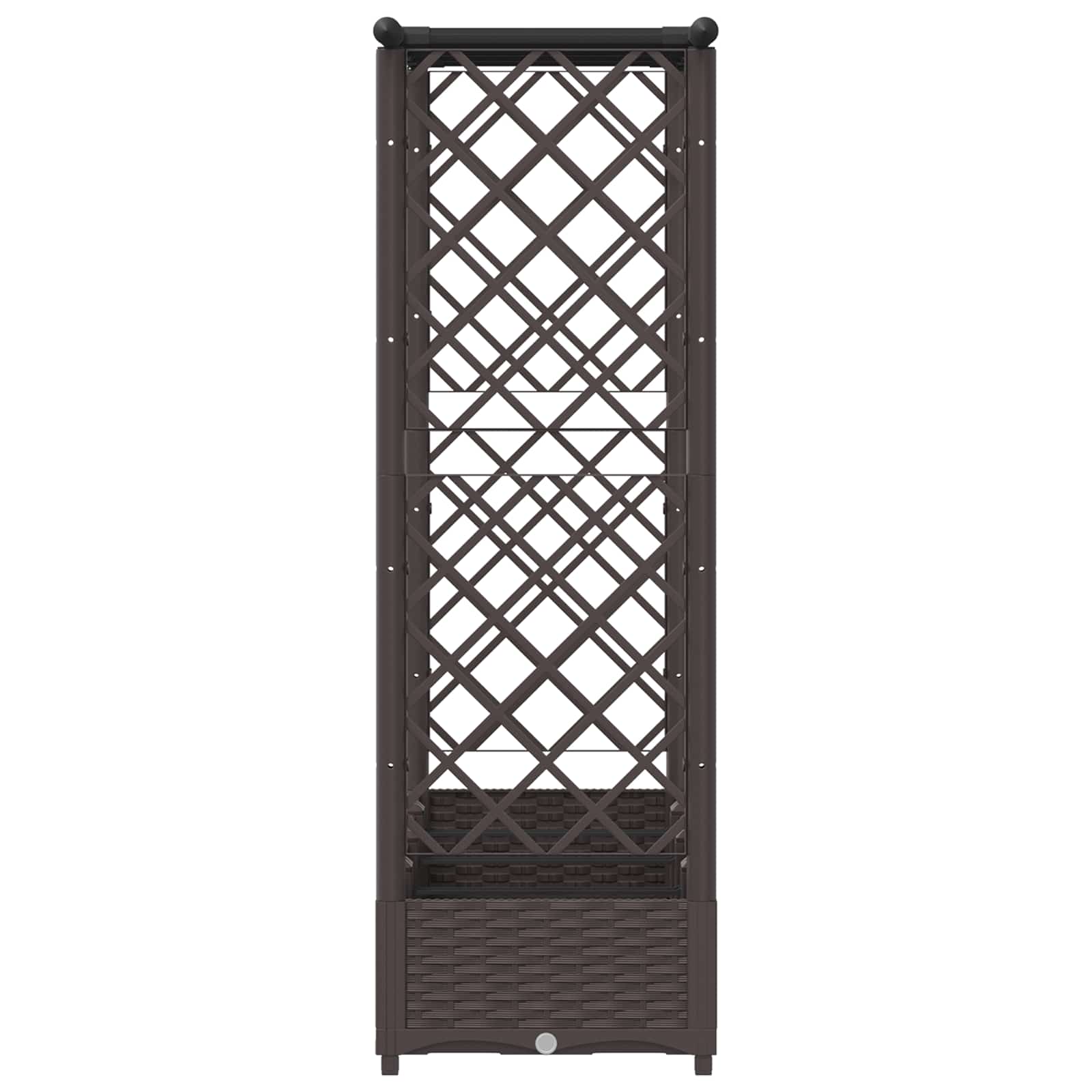 vidaXL Podniesione łóżko z kratką i dachem brązowy 203 x 40 x 121 cm