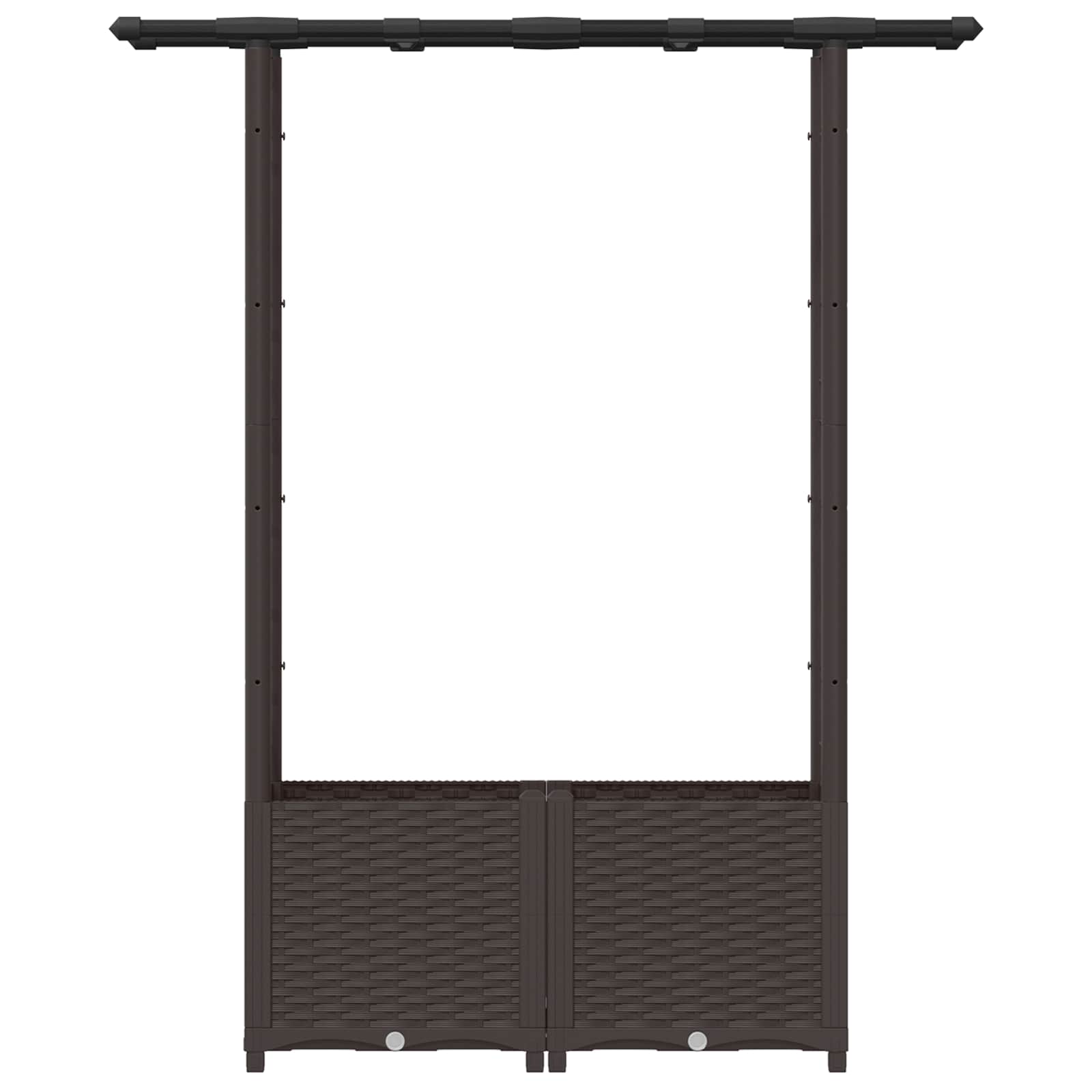 vidaXL Podniesione łóżko z kratką i dachem brązowy 124,5 x 40 x 136 cm