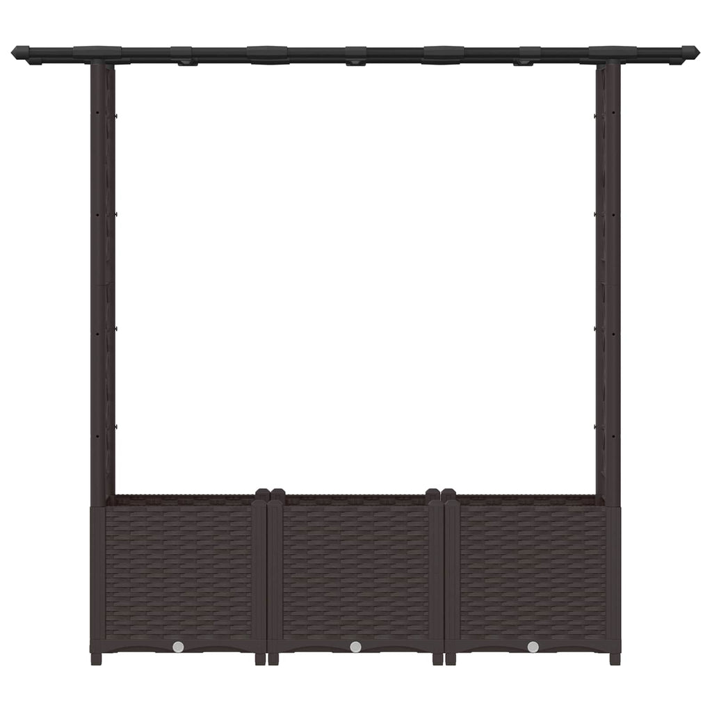 vidaXL Podniesione łóżko z kratką i dachem brązowy 162,5 x 40 x 136 cm