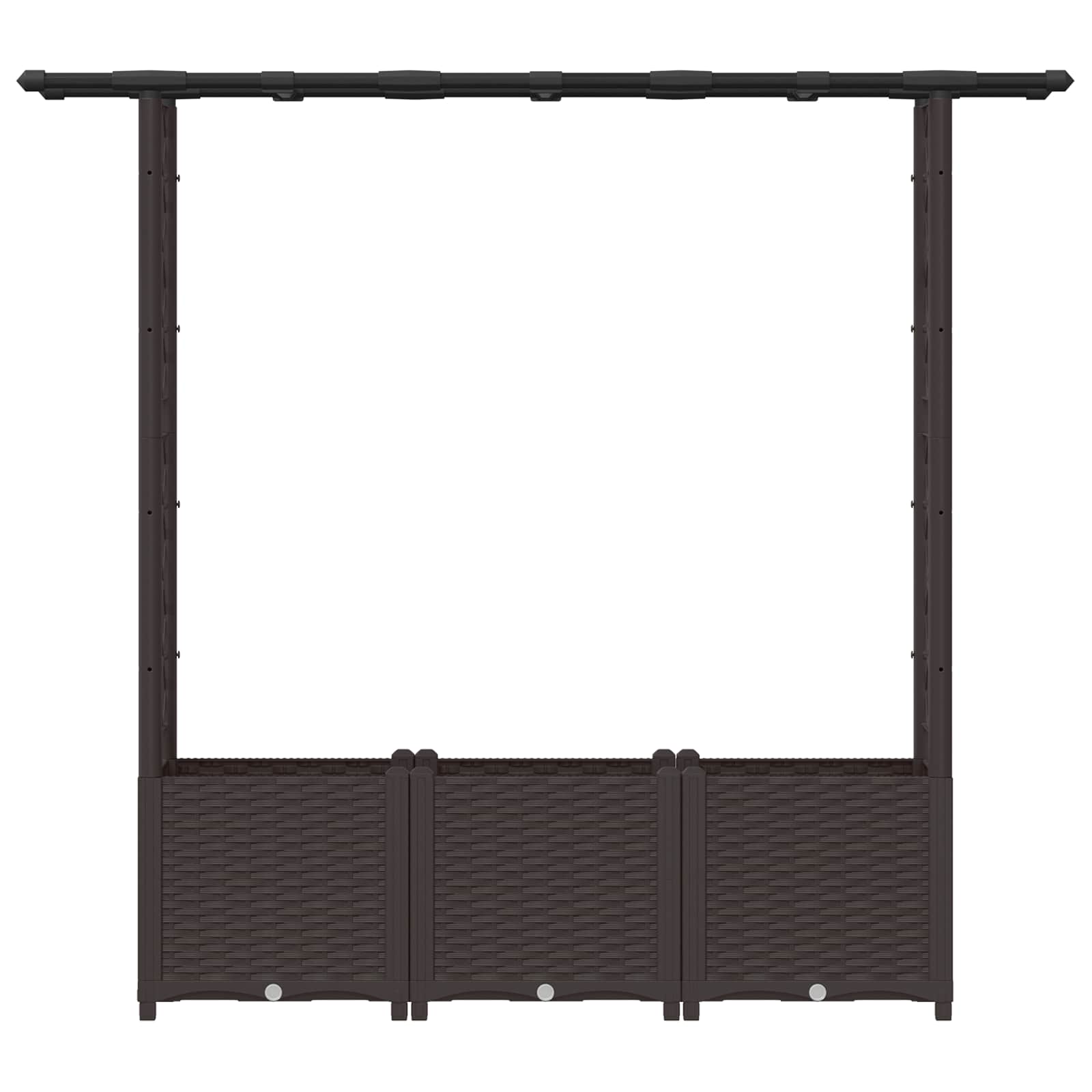 vidaXL Podniesione łóżko z kratką i dachem brązowy 162,5 x 40 x 136 cm
