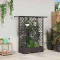 vidaXL Podniesione łóżko z kratką i dachem brązowy 124 x 40 x 121 cm
