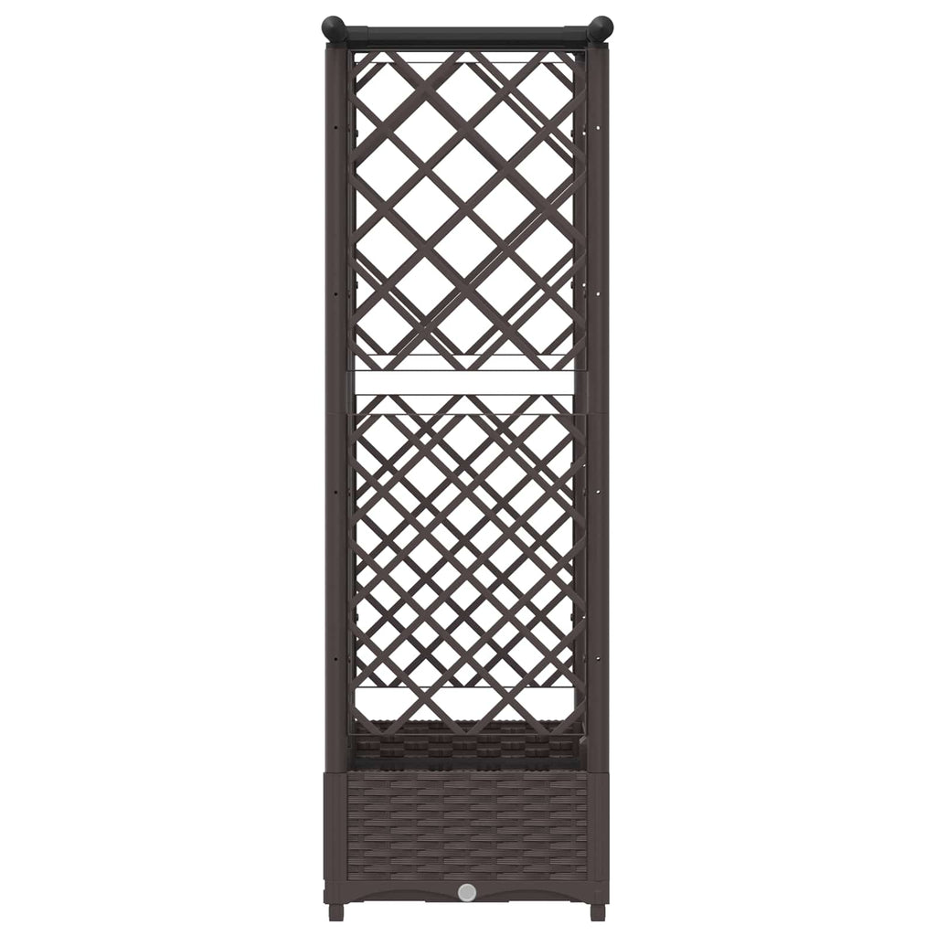 vidaXL Podniesione łóżko z kratką i dachem brązowy 124 x 40 x 121 cm