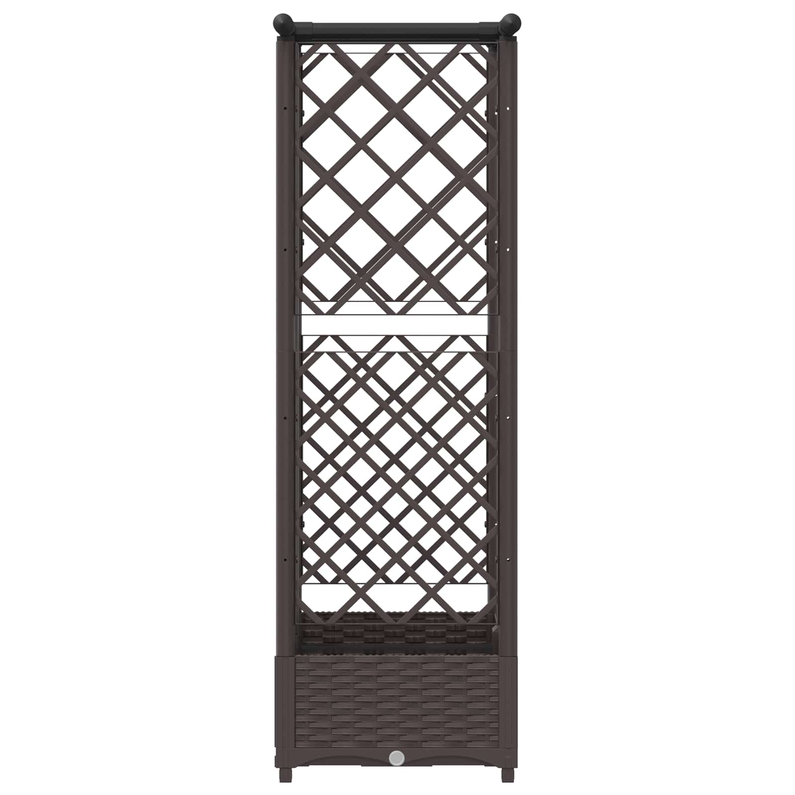 vidaXL Podniesione łóżko z kratką i dachem brązowy 124 x 40 x 121 cm