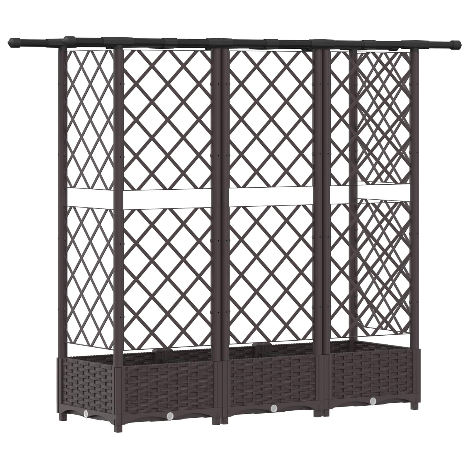 vidaXL Podniesione łóżko z kratką i dachem brązowy 164 x 40 x 121 cm