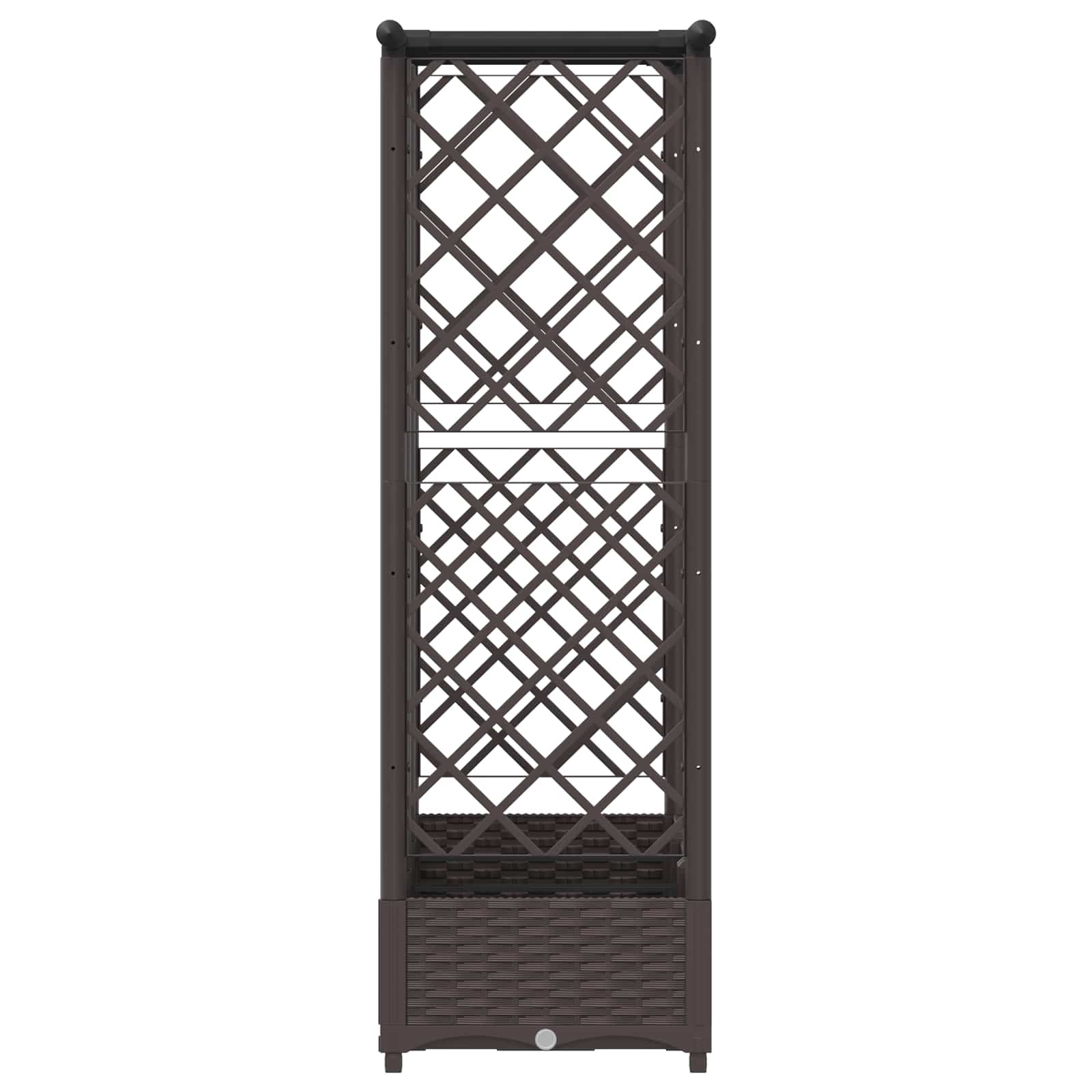 vidaXL Podniesione łóżko z kratką i dachem brązowy 164 x 40 x 121 cm
