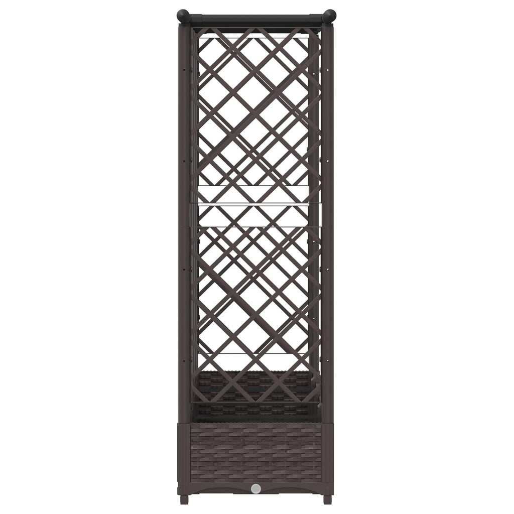 vidaXL Podniesione łóżko z kratką i dachem brązowy 202,5 x 40 x 121 cm