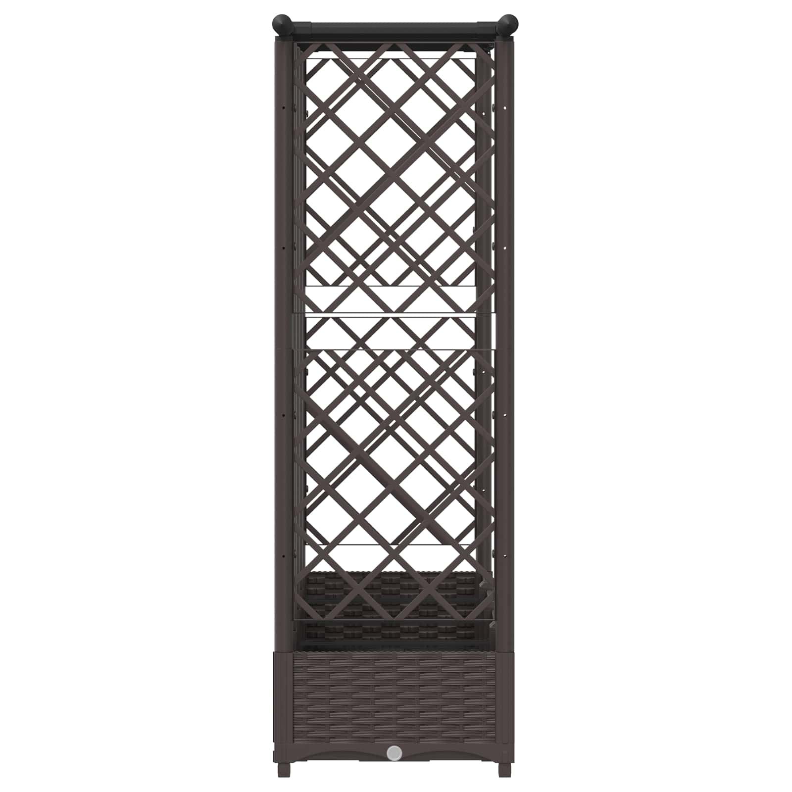 vidaXL Podniesione łóżko z kratką i dachem brązowy 202,5 x 40 x 121 cm