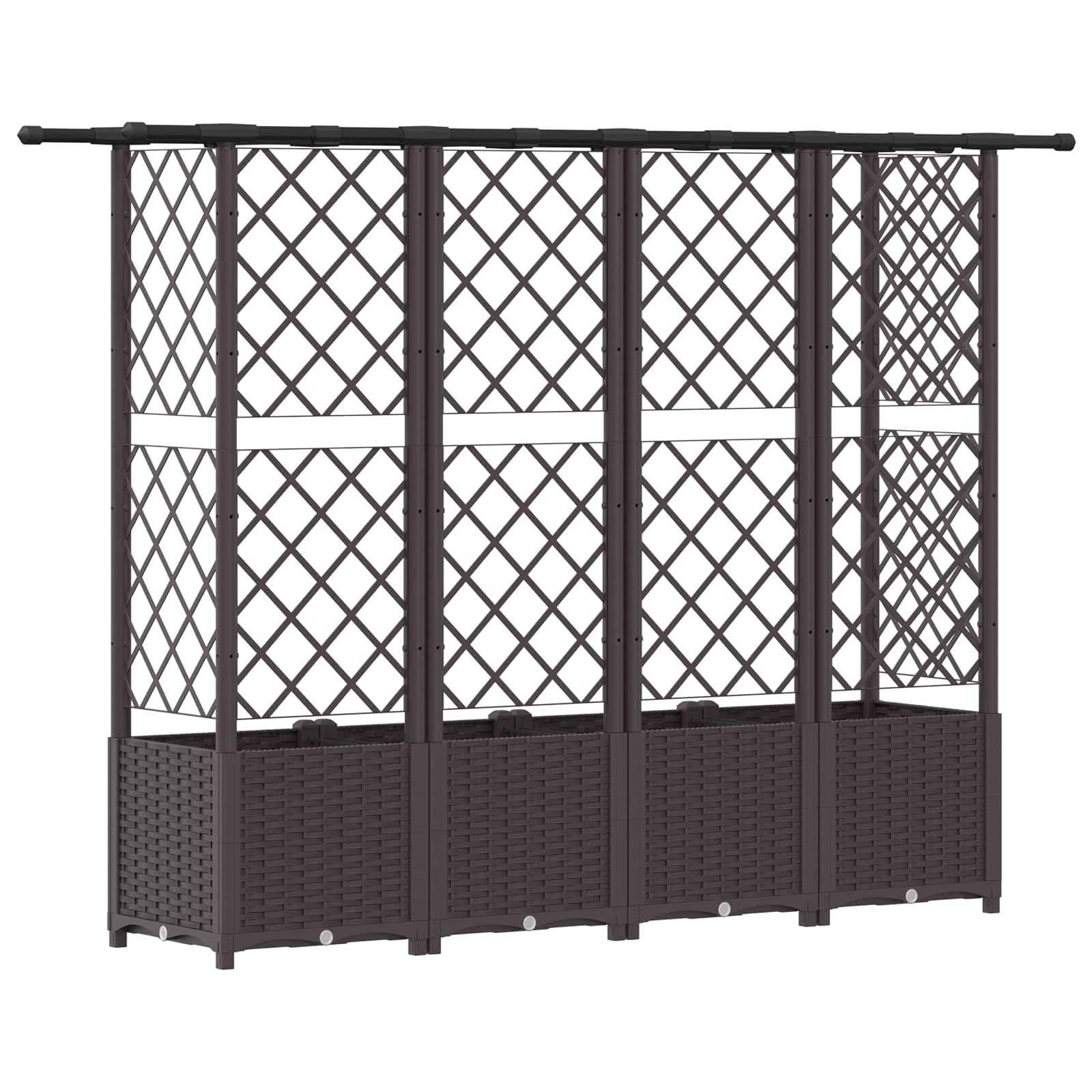 vidaXL Podniesione łóżko z kratką i dachem brązowy 202 x 40 x 136 cm