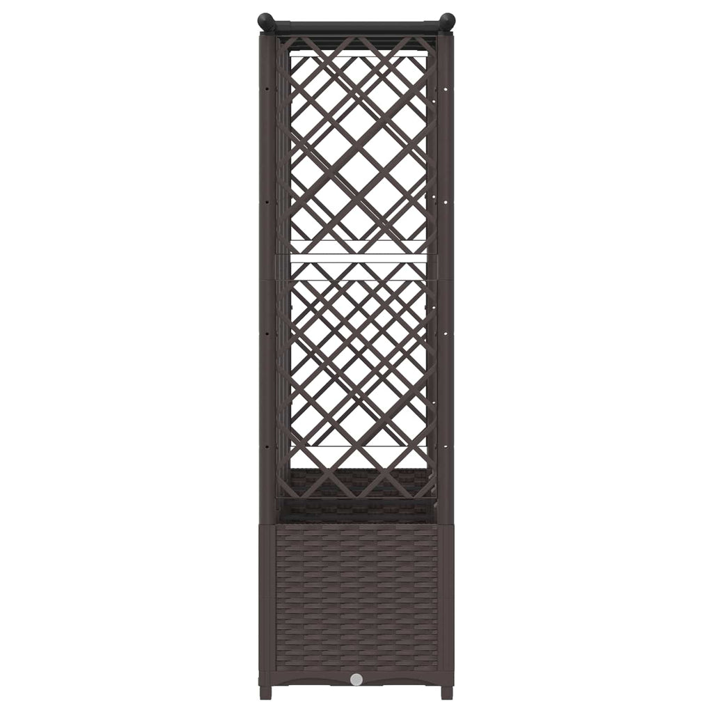 vidaXL Podniesione łóżko z kratką i dachem brązowy 202 x 40 x 136 cm