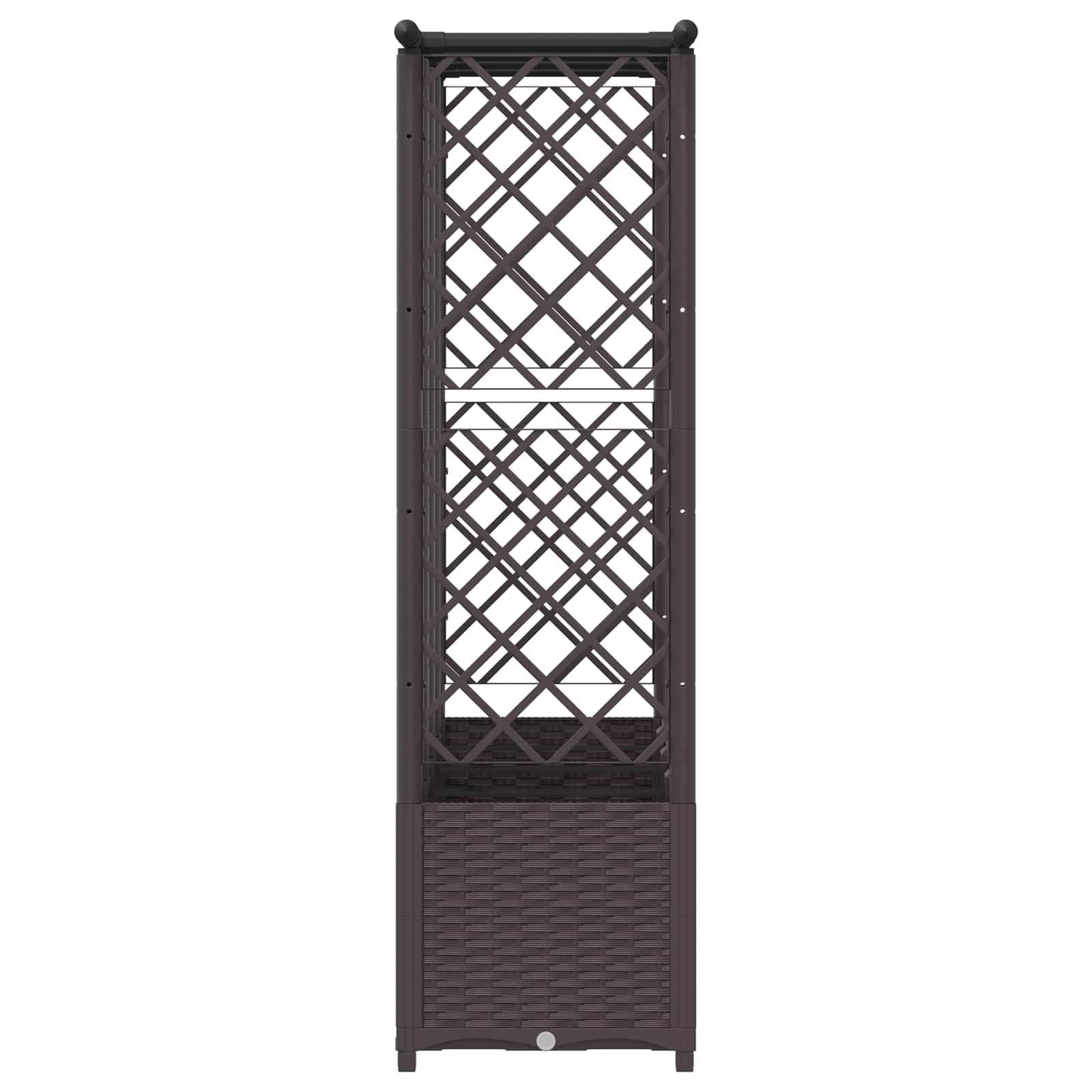 vidaXL Podniesione łóżko z kratką i dachem brązowy 202 x 40 x 136 cm