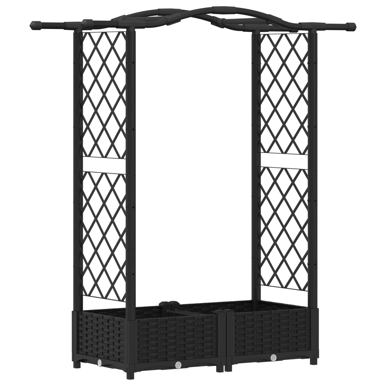 vidaXL Podniesione łóżko z kratką i dachem Czarny 124 x 40 x 123 cm PP