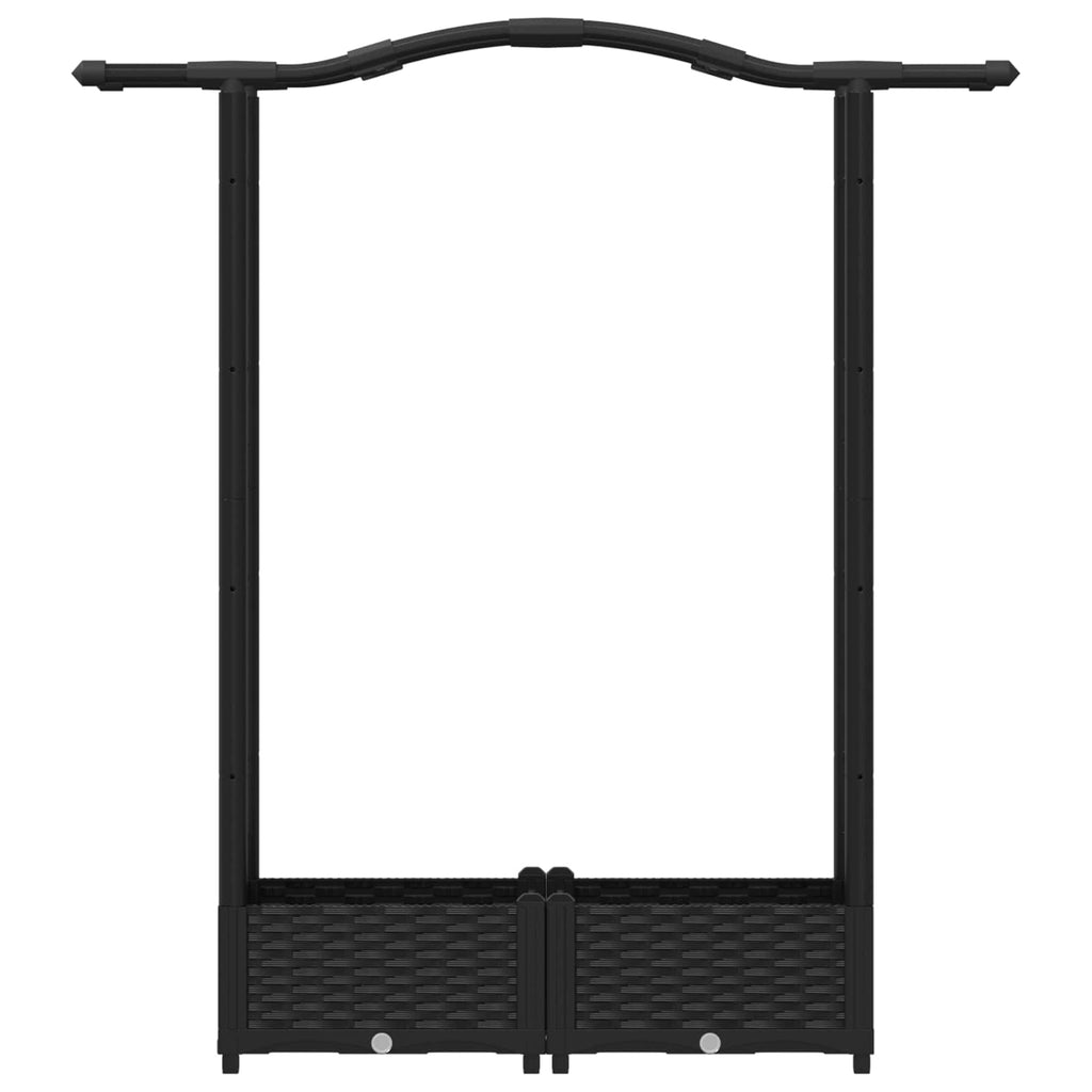 vidaXL Podniesione łóżko z kratką i dachem Czarny 124 x 40 x 123 cm PP