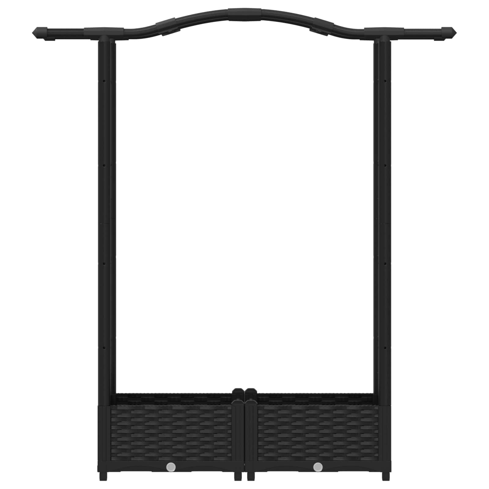 vidaXL Podniesione łóżko z kratką i dachem Czarny 124 x 40 x 123 cm PP