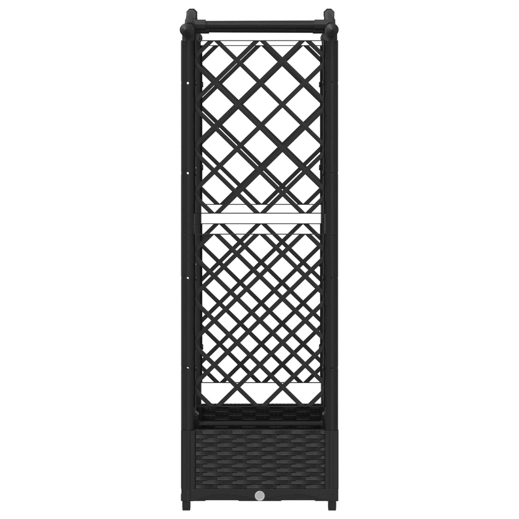 vidaXL Podniesione łóżko z kratką i dachem Czarny 124 x 40 x 123 cm PP
