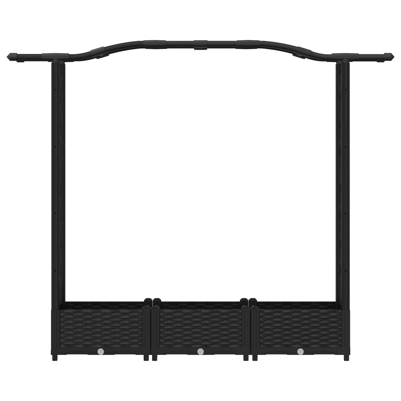 vidaXL Podniesione łóżko z kratką i dachem Czarny 169 x 40 x 123 cm PP