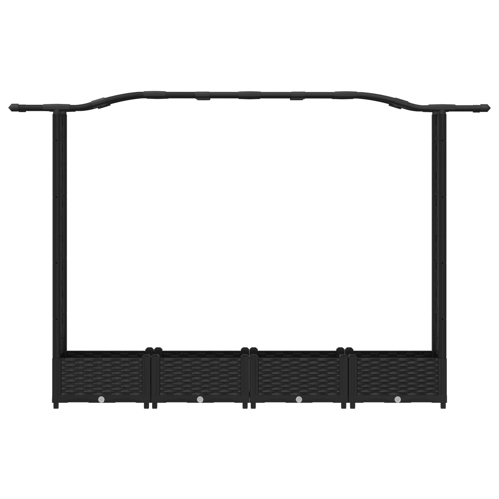 vidaXL Podniesione łóżko z kratką i dachem Czarny 207 x 40 x 123 cm PP
