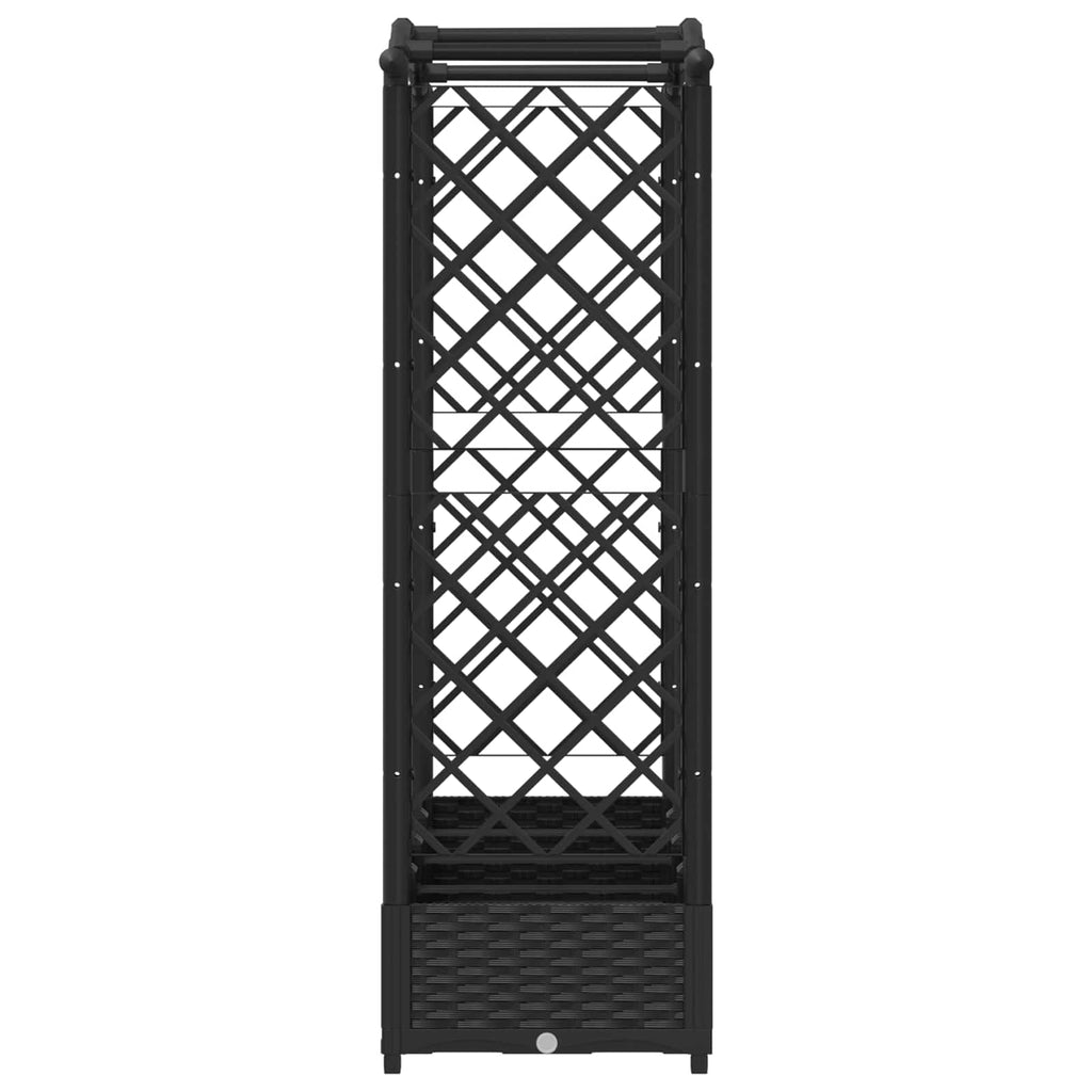 vidaXL Podniesione łóżko z kratką i dachem Czarny 207 x 40 x 123 cm PP