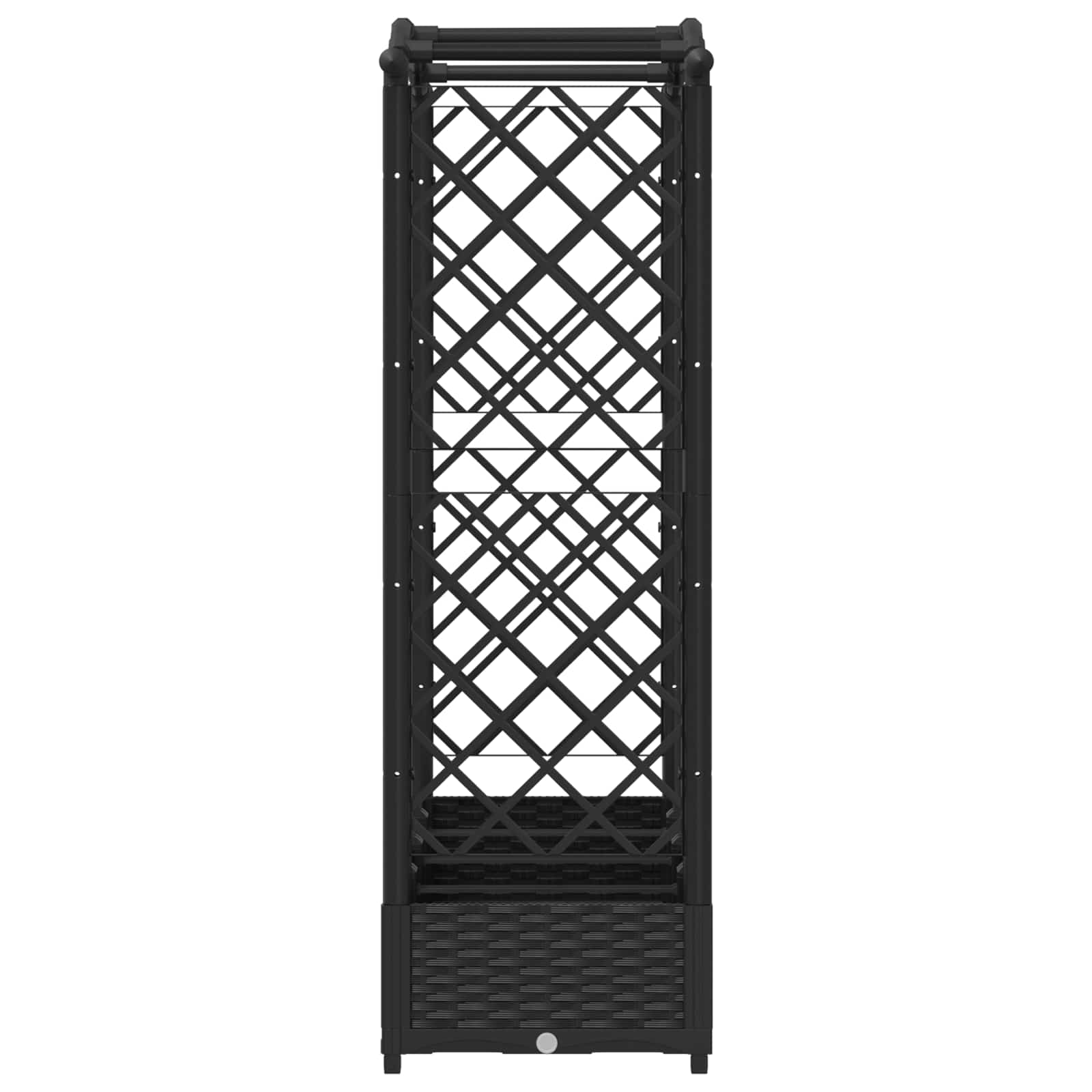 vidaXL Podniesione łóżko z kratką i dachem Czarny 207 x 40 x 123 cm PP