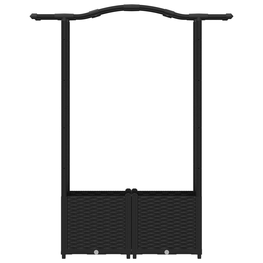 vidaXL Podniesione łóżko z kratką i dachem Czarny 125 x 40 x 138 cm PP