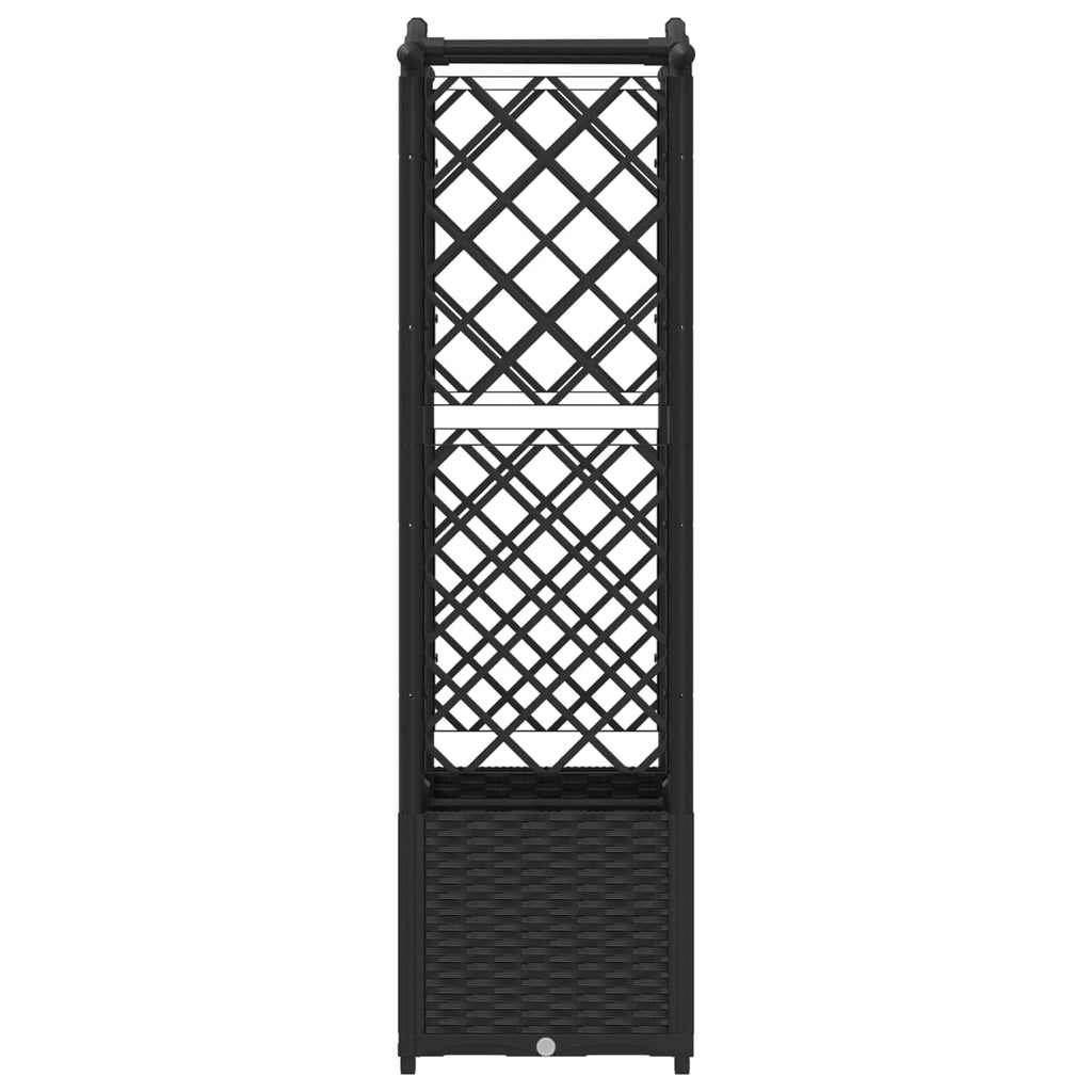 vidaXL Podniesione łóżko z kratką i dachem Czarny 125 x 40 x 138 cm PP