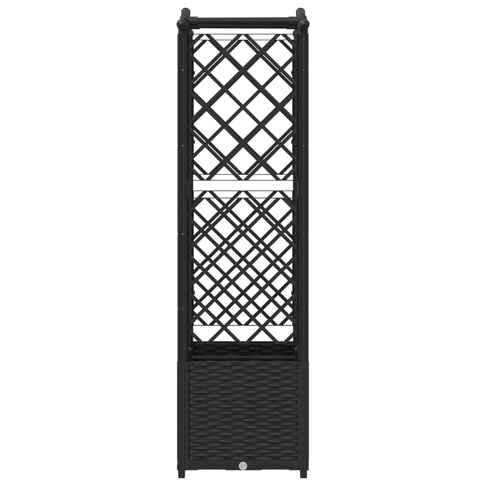 vidaXL Podniesione łóżko z kratką i dachem Czarny 125 x 40 x 138 cm PP