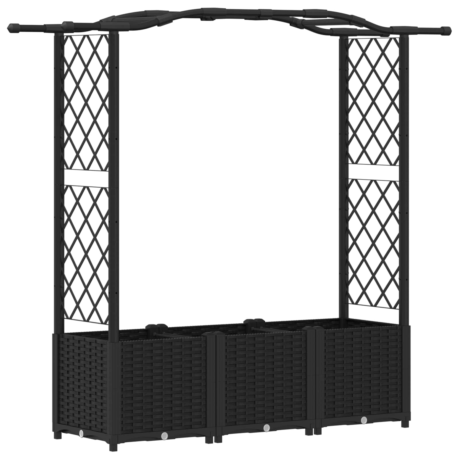 vidaXL Podniesione łóżko z kratką i dachem Czarny 164 x 40 x 138 cm PP