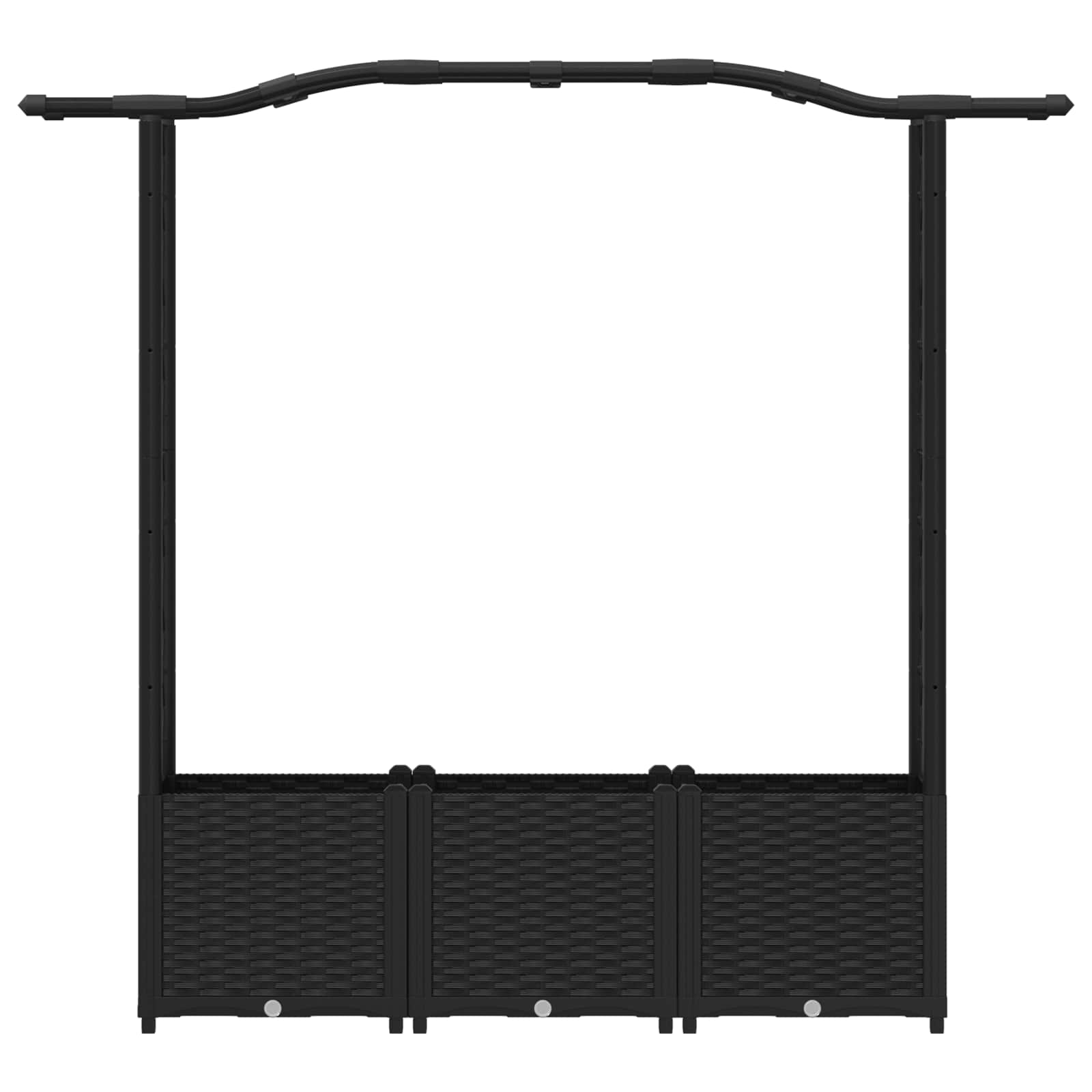 vidaXL Podniesione łóżko z kratką i dachem Czarny 164 x 40 x 138 cm PP