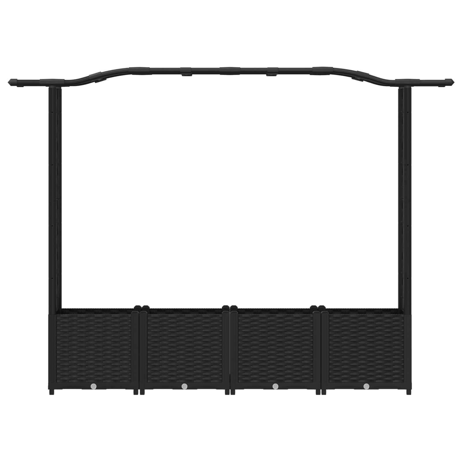 vidaXL Podniesione łóżko z kratką i dachem Czarny 204 x 40 x 138 cm PP