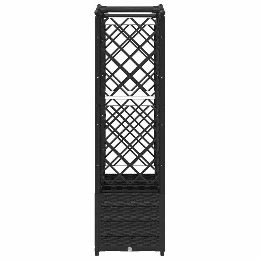 vidaXL Podniesione łóżko z kratką i dachem Czarny 204 x 40 x 138 cm PP