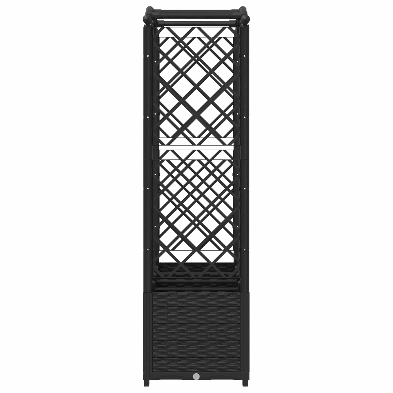 vidaXL Podniesione łóżko z kratką i dachem Czarny 204 x 40 x 138 cm PP