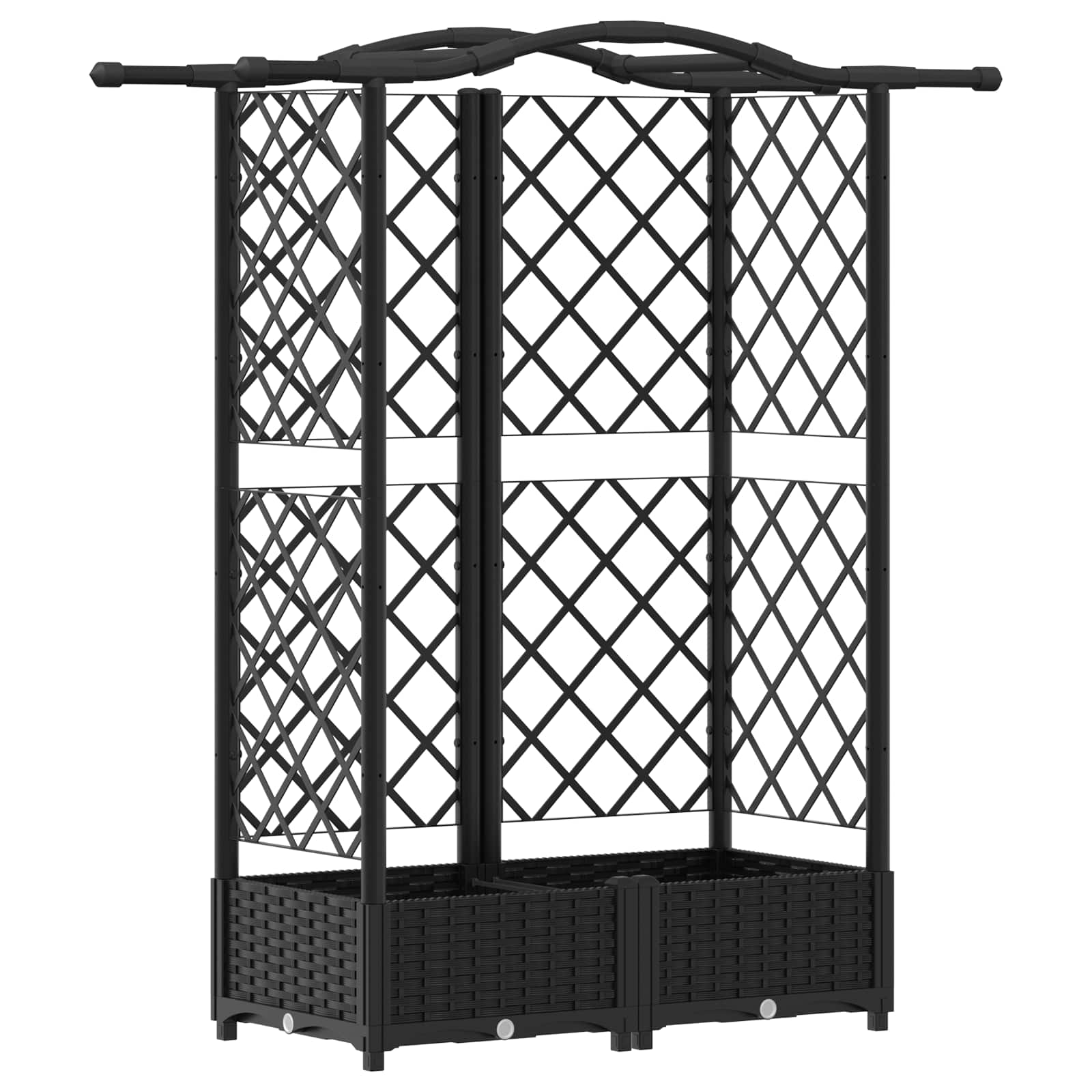 vidaXL Podniesione łóżko z kratką i dachem Czarny 124 x 40 x 123 cm PP