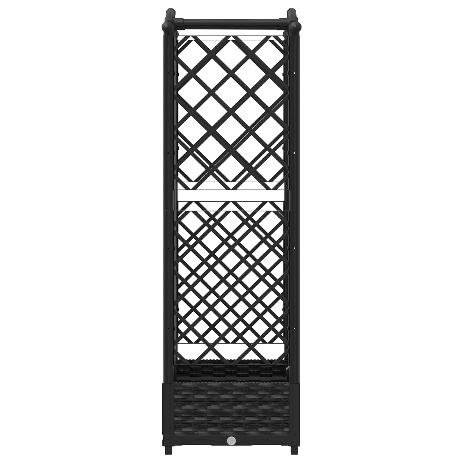 vidaXL Podniesione łóżko z kratką i dachem Czarny 124 x 40 x 123 cm PP