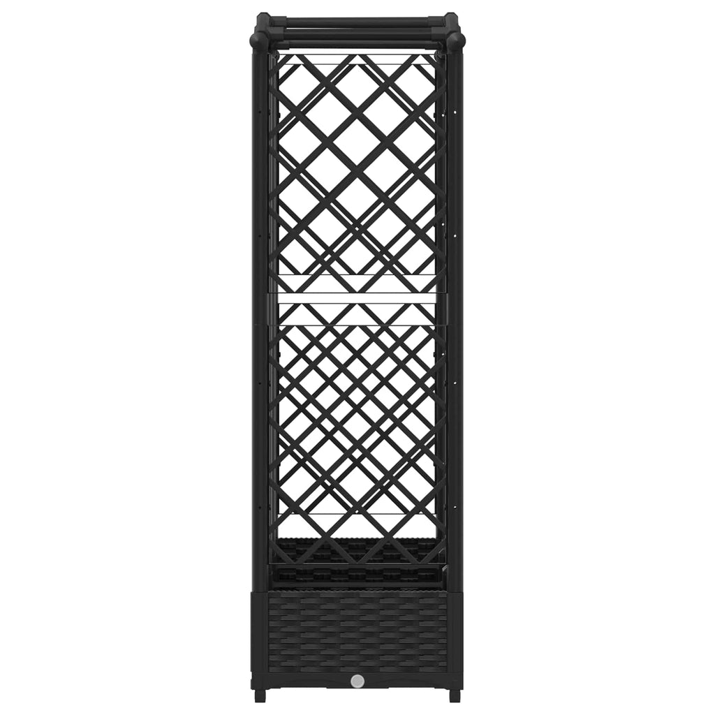 vidaXL Podniesione łóżko z kratką i dachem Czarny 163 x 40 x 123 cm PP