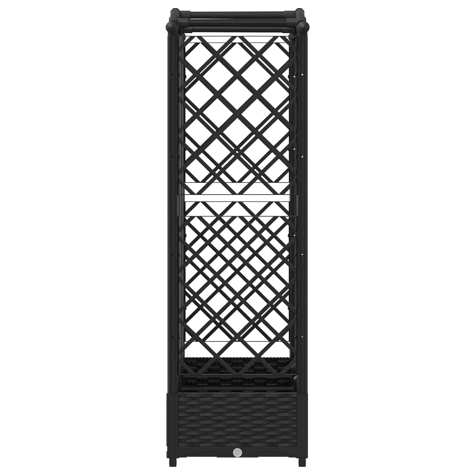 vidaXL Podniesione łóżko z kratką i dachem Czarny 163 x 40 x 123 cm PP