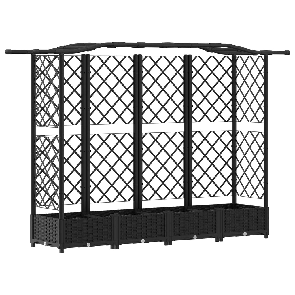 vidaXL Podniesione łóżko z kratką i dachem Czarny 203,5 x 40 x 123 cm