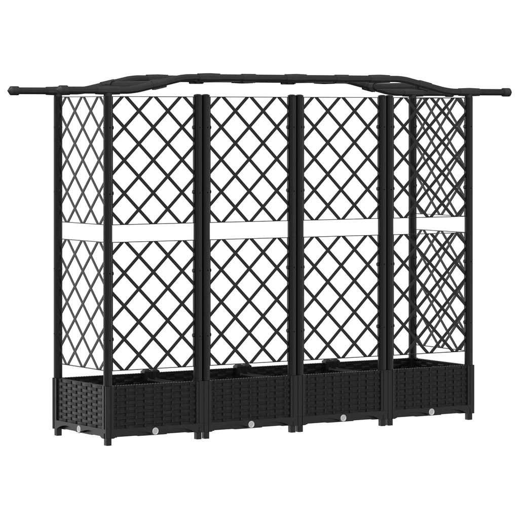 vidaXL Podniesione łóżko z kratką i dachem Czarny 203,5 x 40 x 123 cm