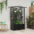 vidaXL Podniesione łóżko z kratką i dachem Czarny 122 x 40 x 138 cm PP