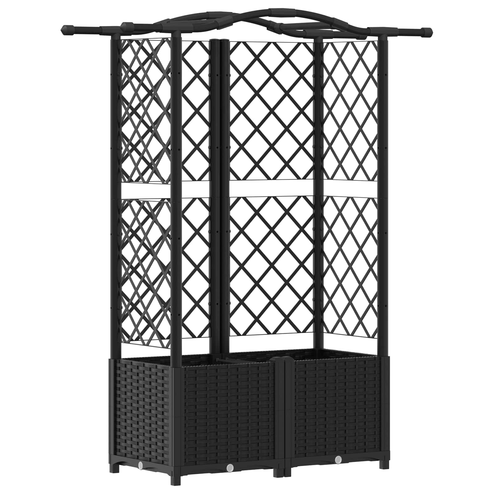vidaXL Podniesione łóżko z kratką i dachem Czarny 122 x 40 x 138 cm PP