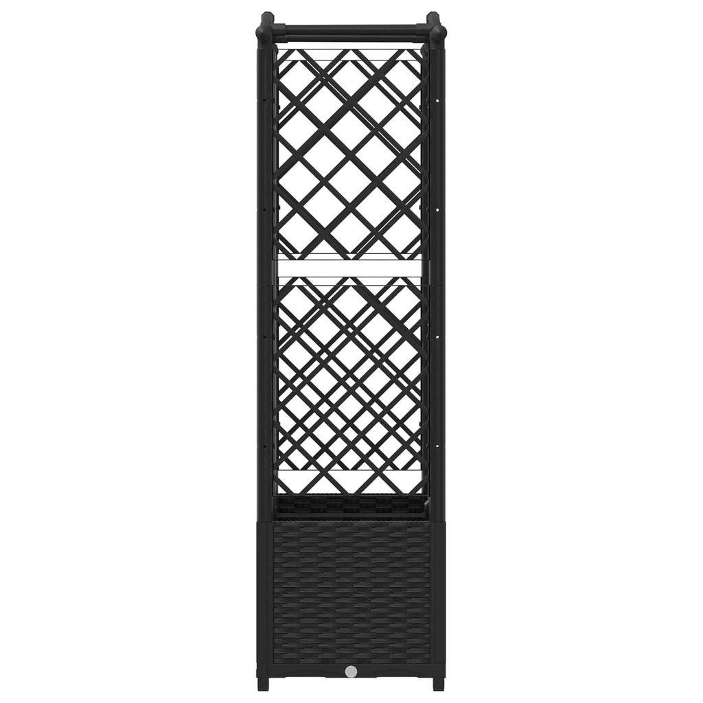 vidaXL Podniesione łóżko z kratką i dachem Czarny 122 x 40 x 138 cm PP