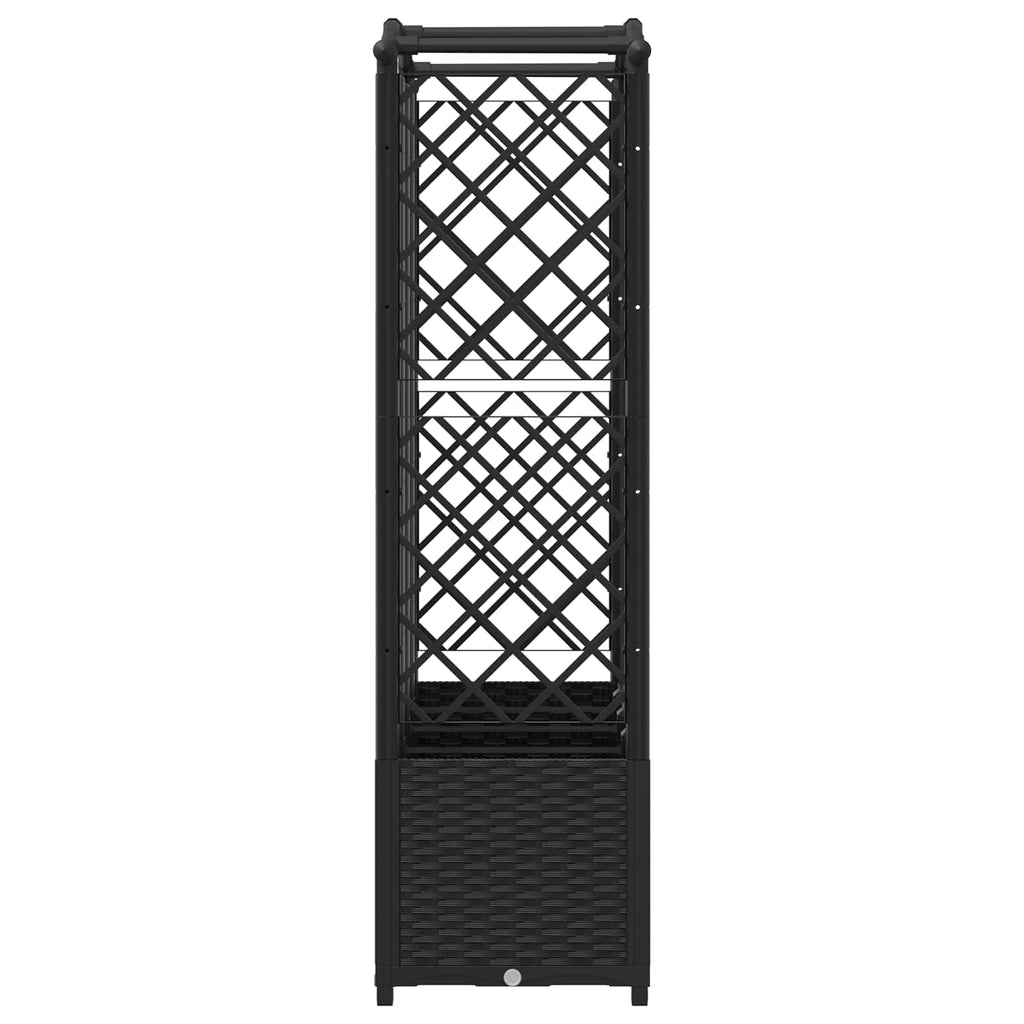 vidaXL Podniesione łóżko z kratką i dachem Czarny 204 x 40 x 138 cm PP