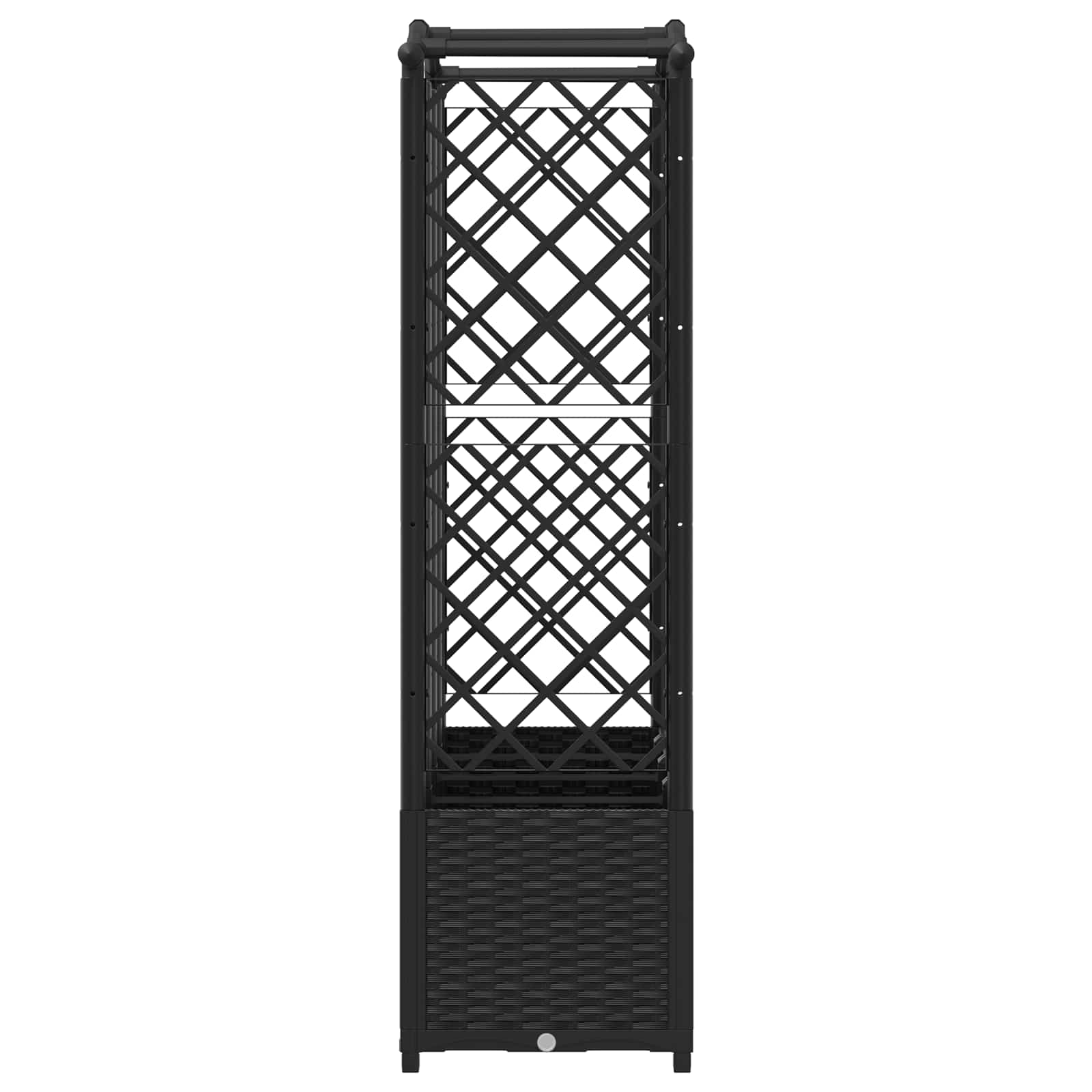 vidaXL Podniesione łóżko z kratką i dachem Czarny 204 x 40 x 138 cm PP