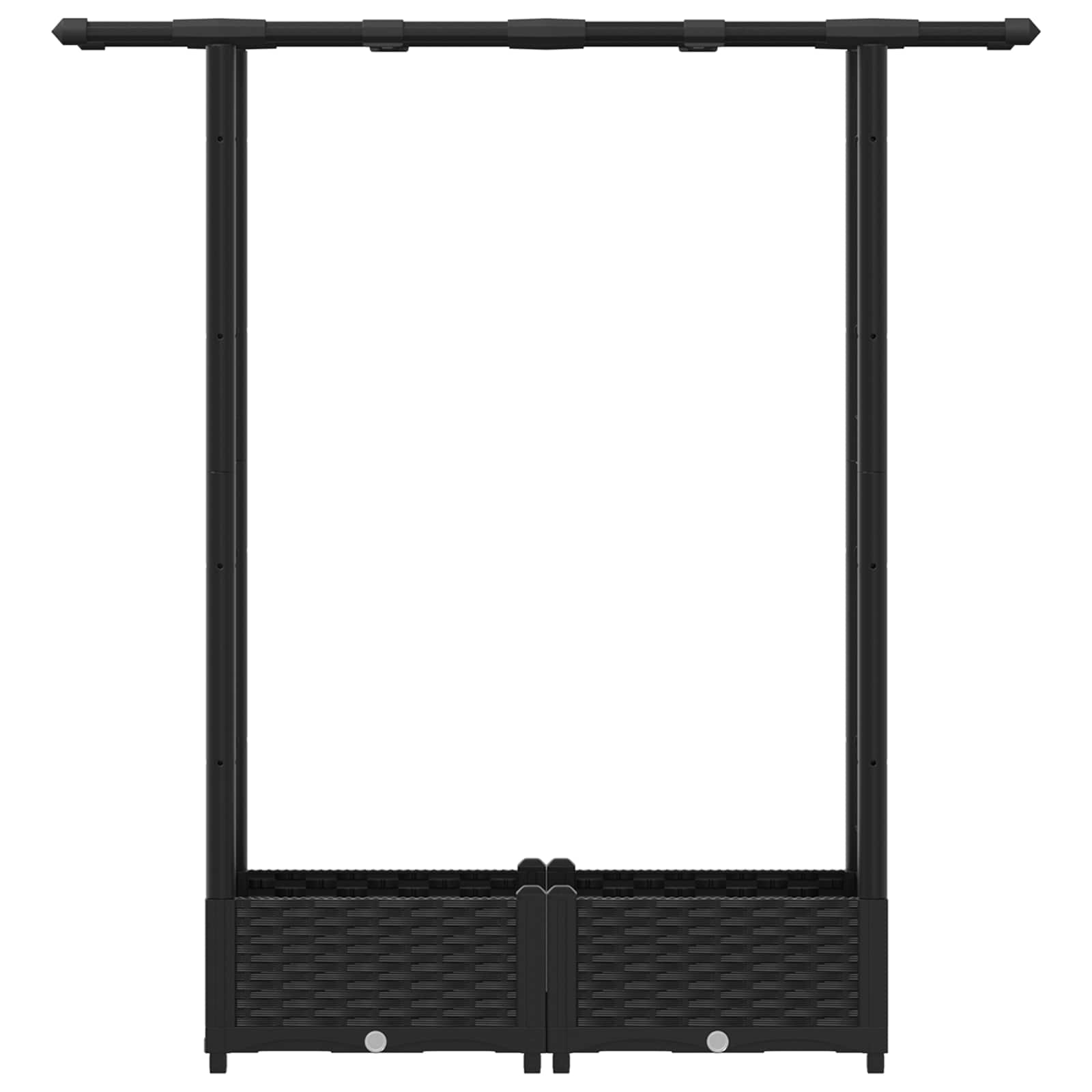 vidaXL Podniesione łóżko z kratką i dachem Czarny 122,5 x 40 x 121 cm