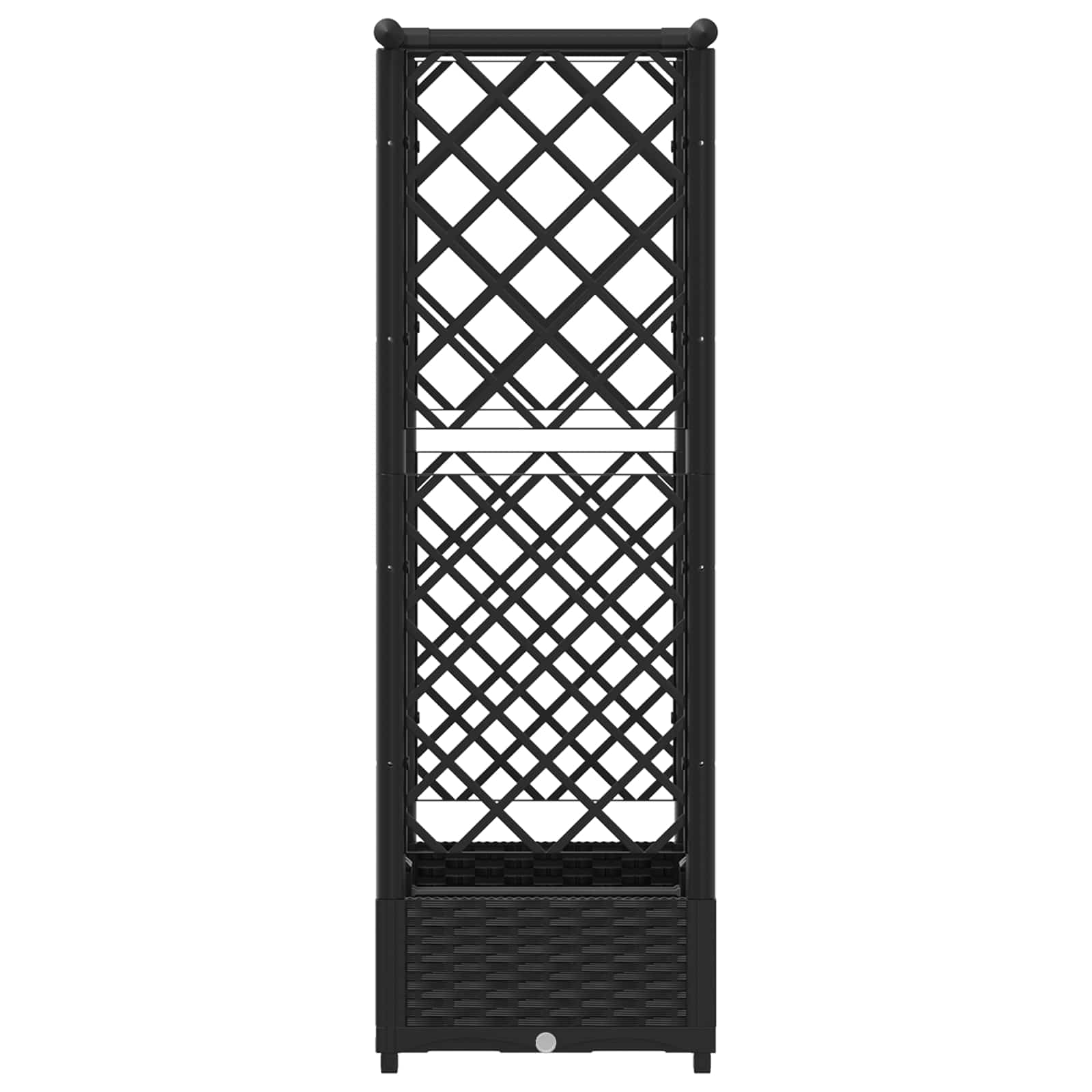 vidaXL Podniesione łóżko z kratką i dachem Czarny 122,5 x 40 x 121 cm
