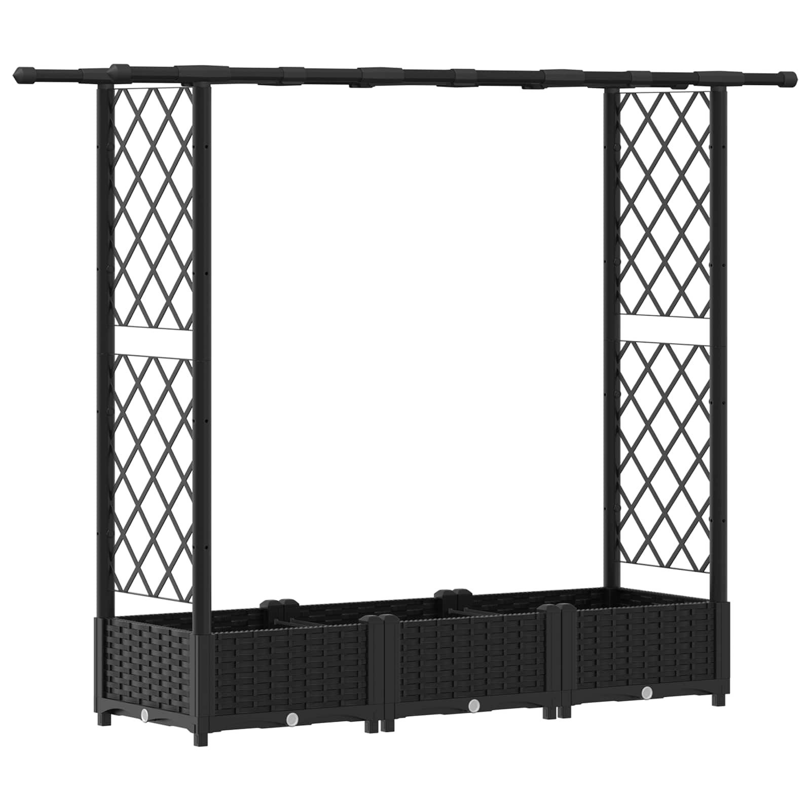 vidaXL Podniesione łóżko z kratką i dachem Czarny 164 x 40 x 121 cm PP