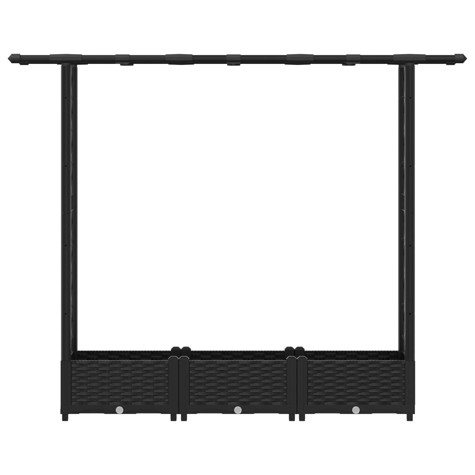 vidaXL Podniesione łóżko z kratką i dachem Czarny 164 x 40 x 121 cm PP