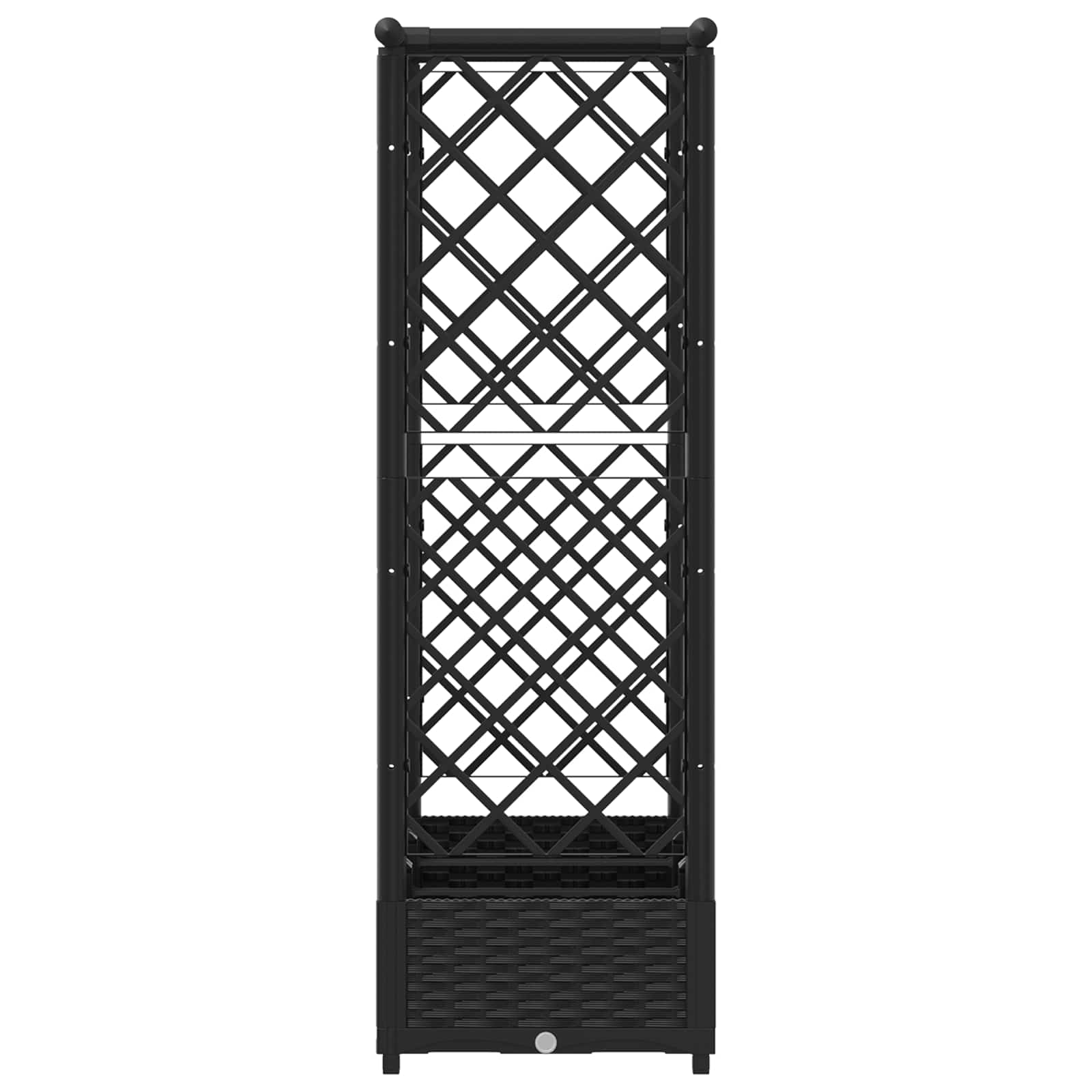 vidaXL Podniesione łóżko z kratką i dachem Czarny 164 x 40 x 121 cm PP