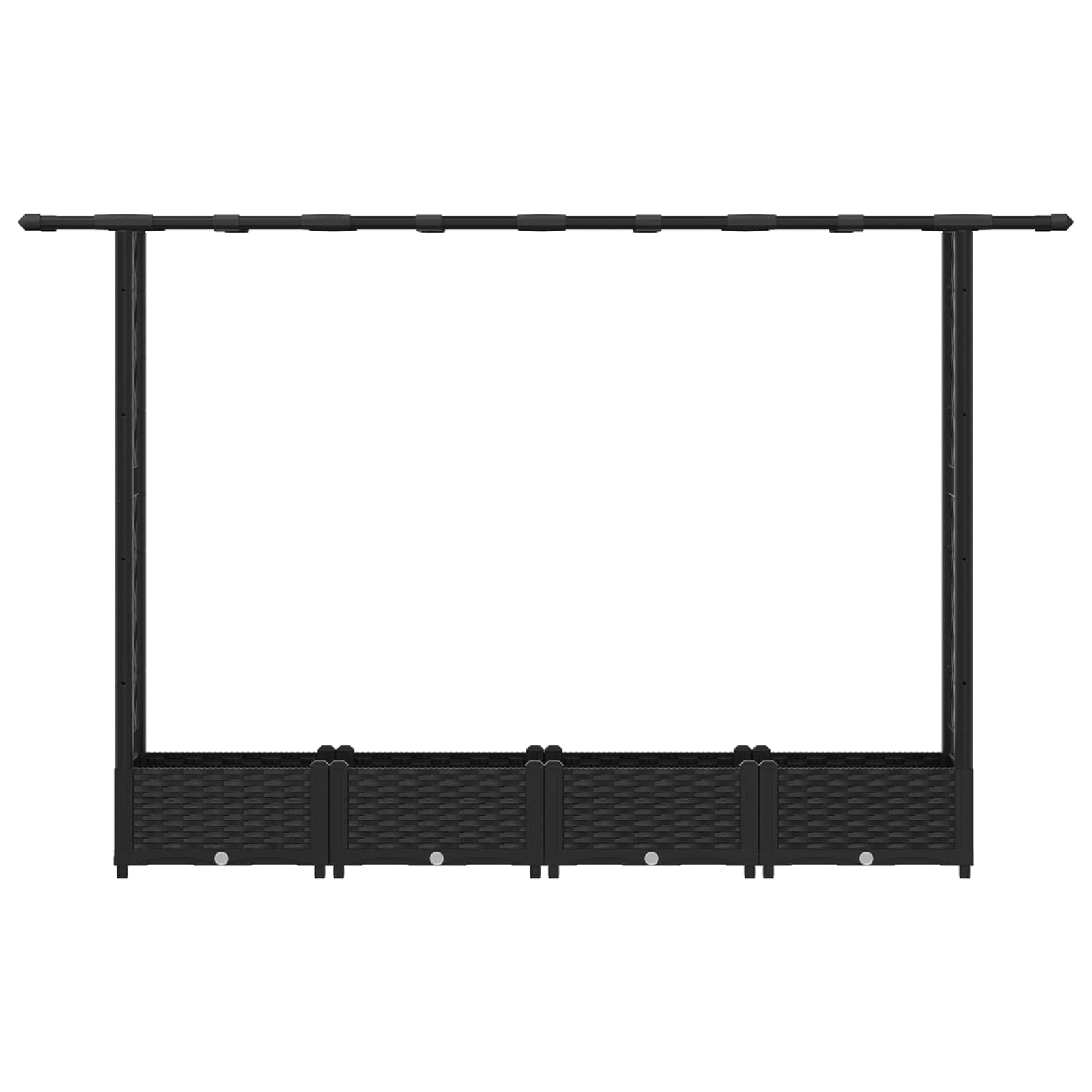 vidaXL Podniesione łóżko z kratką i dachem Czarny 203 x 40 x 121 cm PP